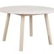 ROWICO Taransay spisebord, rundt - beige travertin og hvitkalket eik (125)