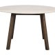 ROWICO Taransay spisebord, rundt - beige travertin og brun eik (125)