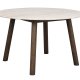 ROWICO Taransay spisebord, rundt - beige travertin og brun eik (125)