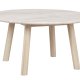 ROWICO Taransay salongbord, rundt - beige travertin og hvitkalket eik (90)