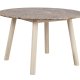 ROWICO Taransay spisebord, rundt - brun marmor og hvitkalket eik (125)