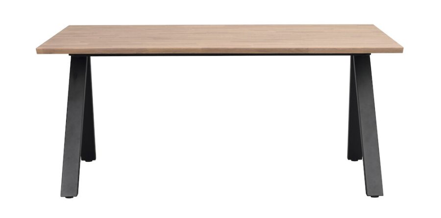 ROWICO Carradale spisebord, m. udtrk - natur eg og sort metal (170x100)