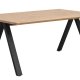 ROWICO Carradale spisebord, m. udtrk - natur eg og sort metal (170x100)