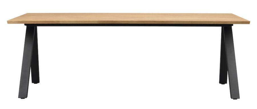 ROWICO Carradale spisebord, m. udtrk - natur eg og sort metal (220x100)