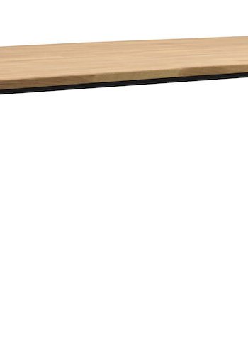 ROWICO Carradale spisebord, m. udtrk - natur eg og sort metal (220x100)