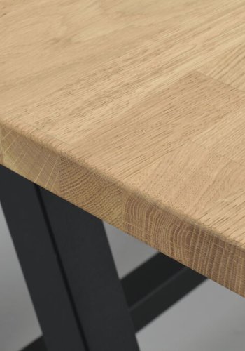 ROWICO Carradale spisebord, m. udtrk - natur eg og sort metal (220x100)