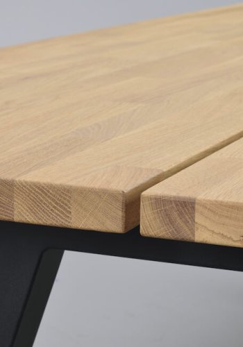 ROWICO Carradale spisebord, m. udtrk - natur eg og sort metal (220x100)