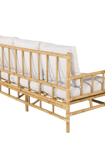 VENTURE DESIGN Cane 3-personers hagesofa, med lysegr puter - naturlig bambus