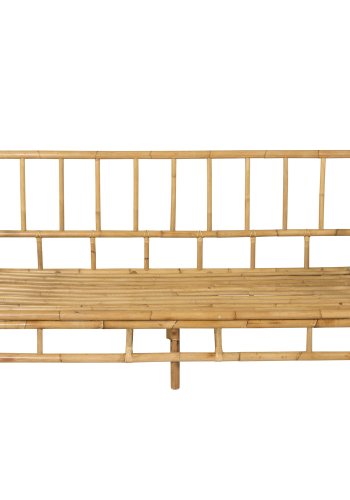 VENTURE DESIGN Cane 3-personers hagesofa, med lysegr puter - naturlig bambus