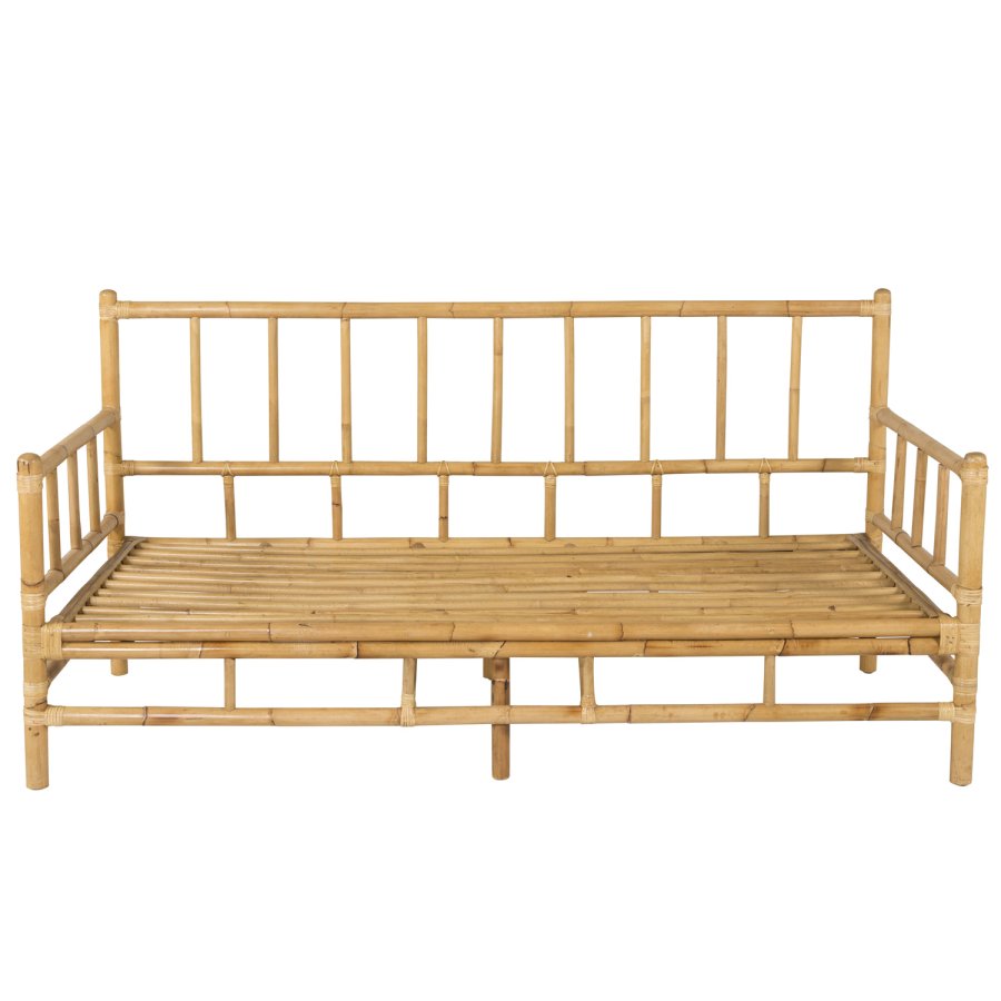 VENTURE DESIGN Cane 3-personers hagesofa, med lysegr puter - naturlig bambus