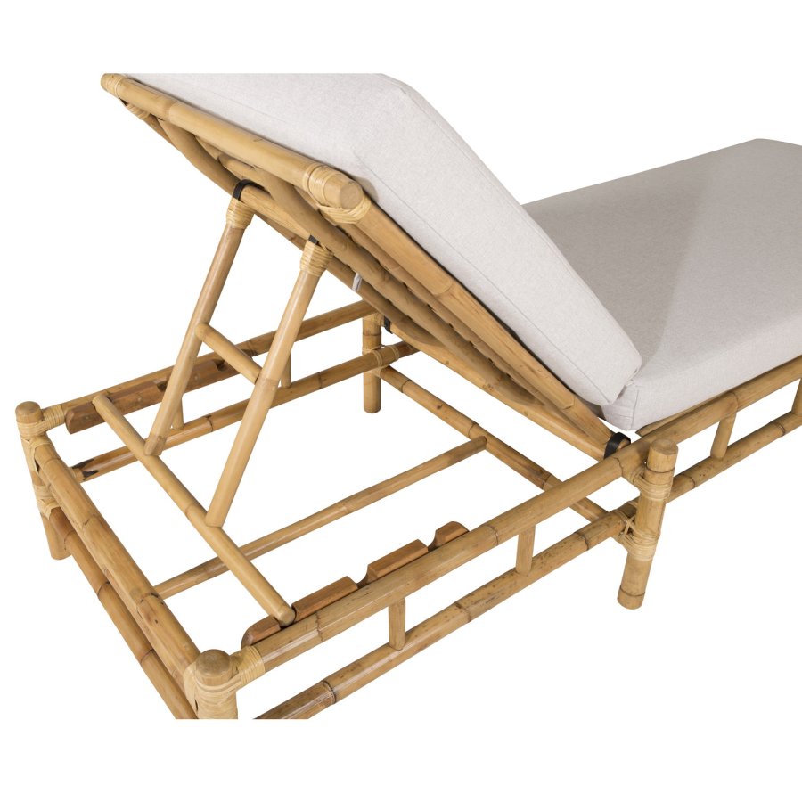 VENTURE DESIGN Cane fluktstol, m. lys gr pute - naturlig bambus (210x72)
