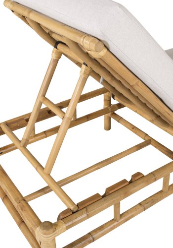 VENTURE DESIGN Cane fluktstol, m. lys gr� pute - naturlig bambus (210x72)