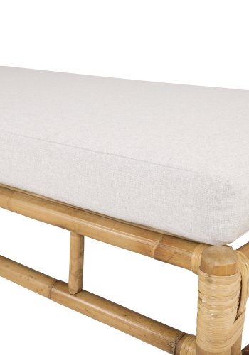 VENTURE DESIGN Cane fluktstol, m. lys gr� pute - naturlig bambus (210x72)