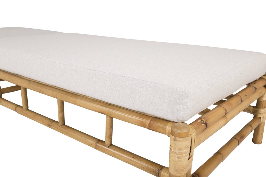 VENTURE DESIGN Cane fluktstol, m. lys gr� pute - naturlig bambus (210x72)