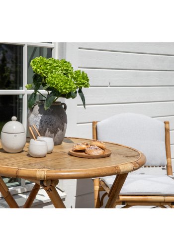 VENTURE DESIGN Cane hagebord, rundt - naturlig bambus (80)