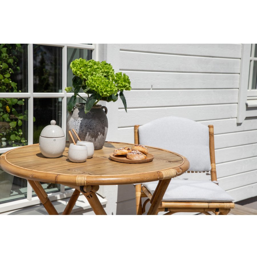 VENTURE DESIGN Cane hagebord, rundt - naturlig bambus (80)