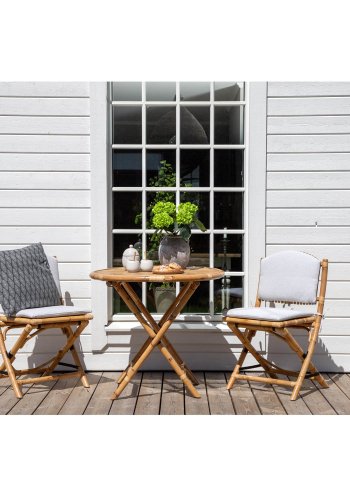 VENTURE DESIGN Cane hagebord, rundt - naturlig bambus (80)