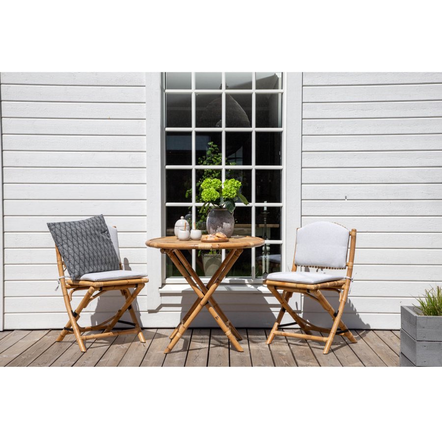 VENTURE DESIGN Cane hagebord, rundt - naturlig bambus (80)