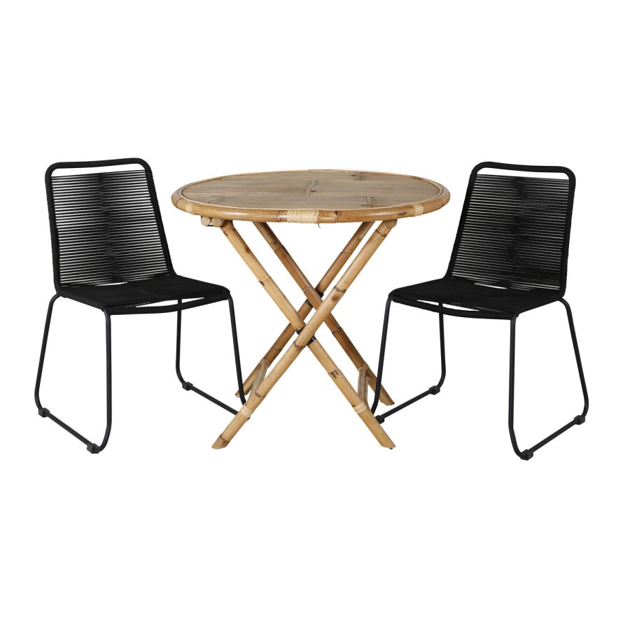 VENTURE DESIGN Cane hagebord, rundt - naturlig bambus (80)