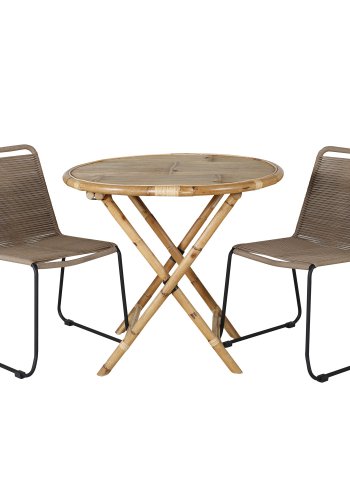 VENTURE DESIGN Cane hagebord, rundt - naturlig bambus (80)