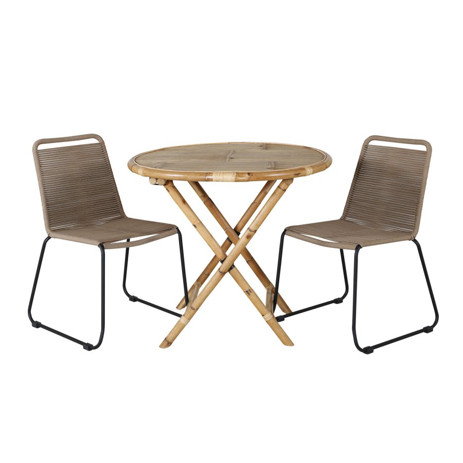 VENTURE DESIGN Cane hagebord, rundt - naturlig bambus (80)