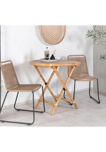 VENTURE DESIGN Cane hagebord, rundt - naturlig bambus (80)