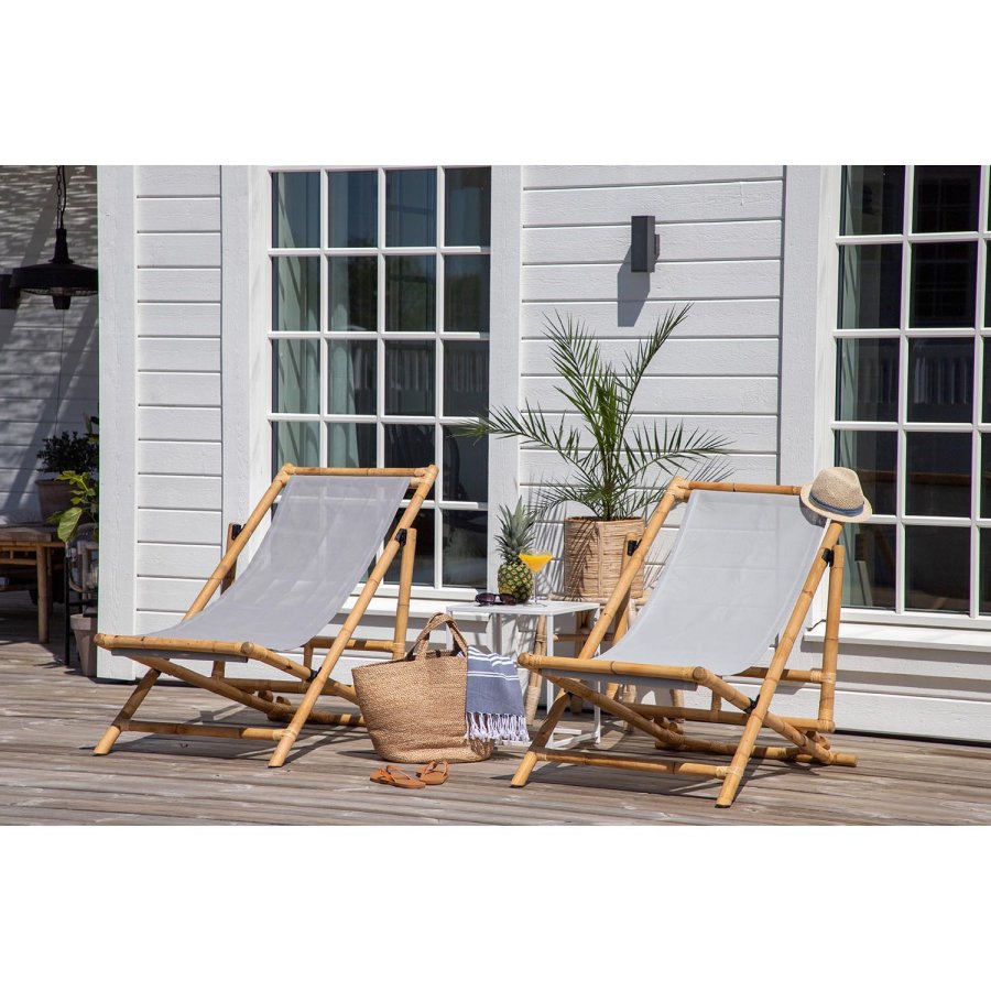 VENTURE DESIGN Cane fluktstol, sammenleggbar - gr polyester og naturlig bambus