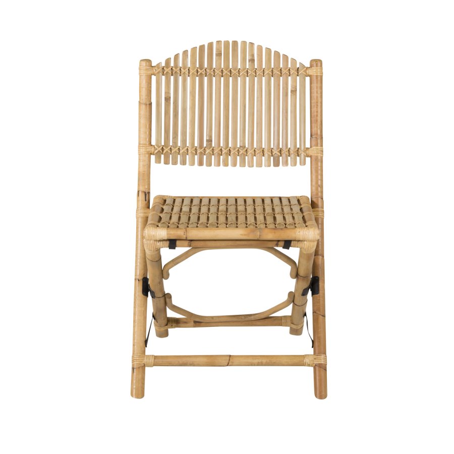 VENTURE DESIGN Stokkstol for hagen, med pute - grtt stoff, naturlig bambus og rotting