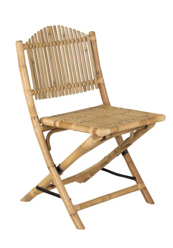 VENTURE DESIGN Stokkstol for hagen, med pute - grtt stoff, naturlig bambus og rotting