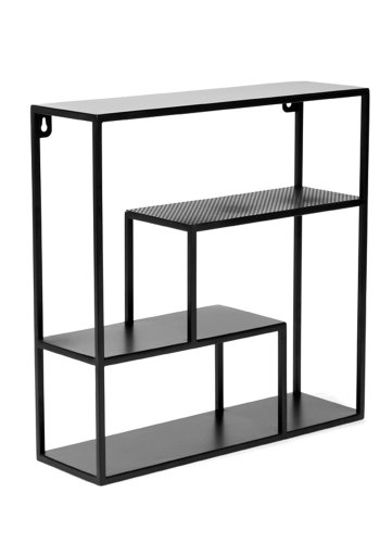 CANETT Vega quadratisches Wandregal - schwarzes Eisen