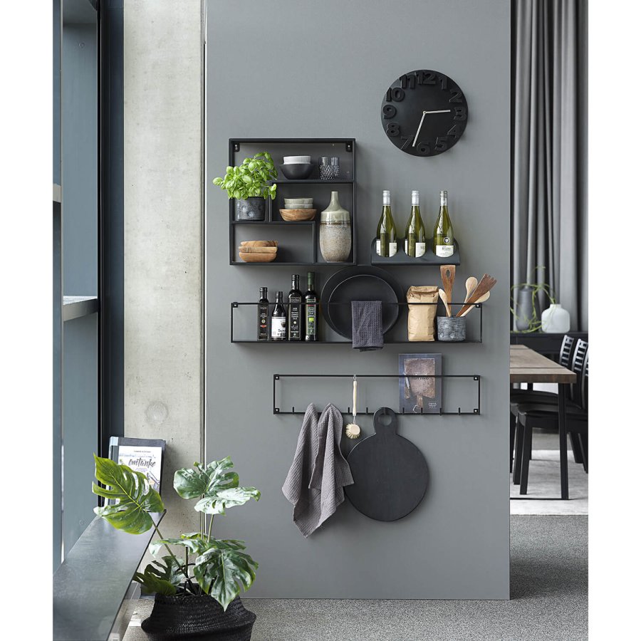 CANETT Vega quadratisches Wandregal - schwarzes Eisen