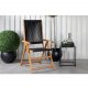 VENTURE DESIGN Little John 5 pos. hagestol, med armlener - svart tau og naturlig akasietre