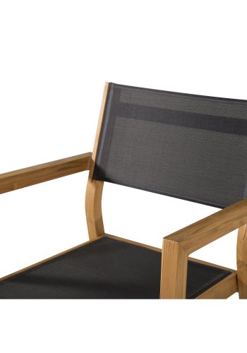 VENTURE DESIGN Venezia hagestol, med armlener - svart tekstilene og naturlig teak