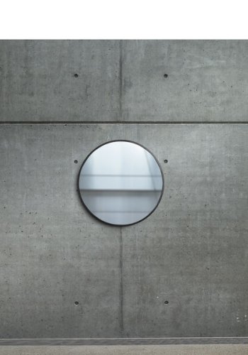 VILLA COLLECTION Vardo vgspejl, rund - spejlglas og sort jern (100)