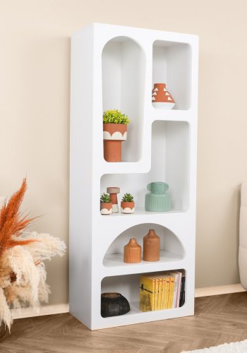 FUNZI LIVING Vens bokhylle - hvit melamin