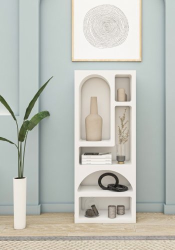 FUNZI LIVING Vens bokhylle - hvit melamin