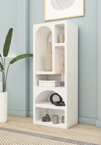 FUNZI LIVING Vens bokhylle - hvit melamin