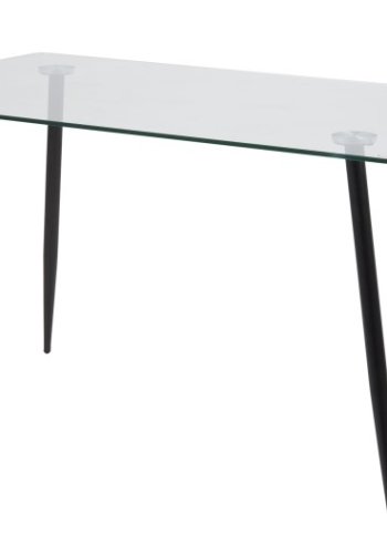 ACT NORDIC Wilma Esstisch - Klar-/Schwarzglas, mit Glasplatte und schwarzen Beinen, rechteckig, inkl. Kunststofffüße, (75x140x80)