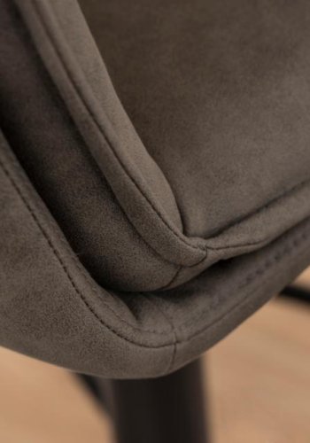 ACT NORDIC Flynn Barhocker, m. Rückenlehne, Drehfunktion, Gasdruckfeder, Fußstütze – anthrazitgrau, schwarzer Stahl