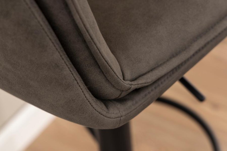 ACT NORDIC Flynn Barhocker, m. Rückenlehne, Drehfunktion, Gasdruckfeder, Fußstütze – anthrazitgrau, schwarzer Stahl