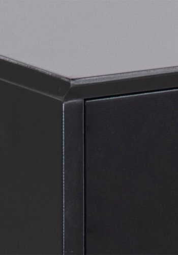 ACT NORDIC Rektangulr Mitra natbord m. 1 skuffe - sort tr og metal (40x30) 