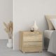 TVILUM Pepe Nachttisch, m. 2 Schubladen - eichenfarbene Folie und Kunststoff (40x40,25)