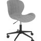 ZUIVER OMG kontorstol, hydejusterbar, med hjul - gr polyester og sort metall