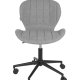 ZUIVER OMG kontorstol, hydejusterbar, med hjul - gr polyester og sort metall