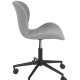 ZUIVER OMG kontorstol, hydejusterbar, med hjul - gr polyester og sort metall