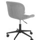 ZUIVER OMG kontorstol, hydejusterbar, med hjul - gr polyester og sort metall