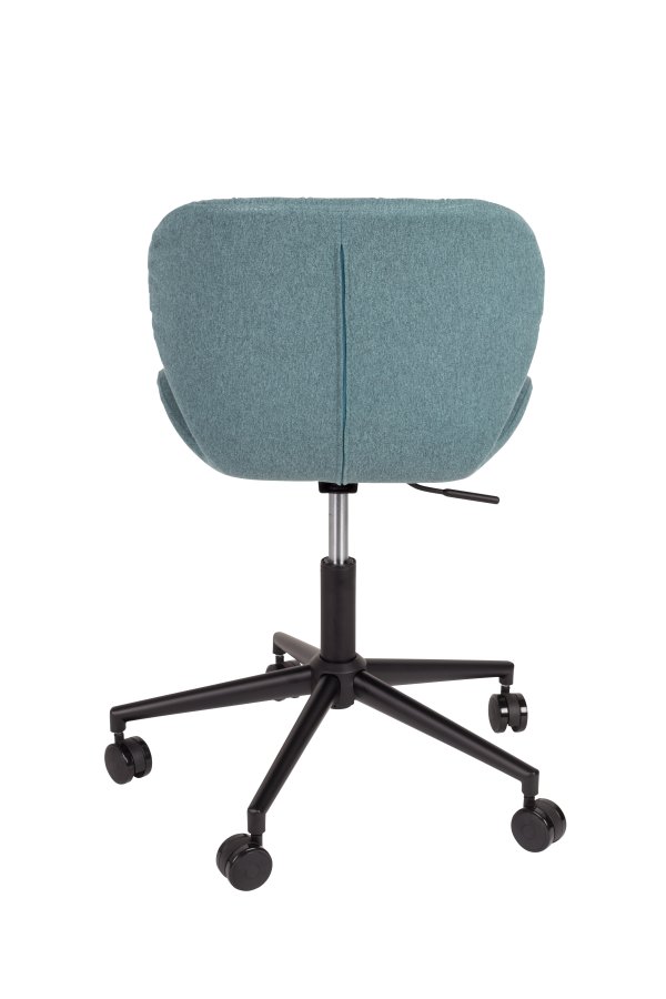 ZUIVER OMG kontorstol, hydejusterbar, med hjul - bl polyester og sort metall