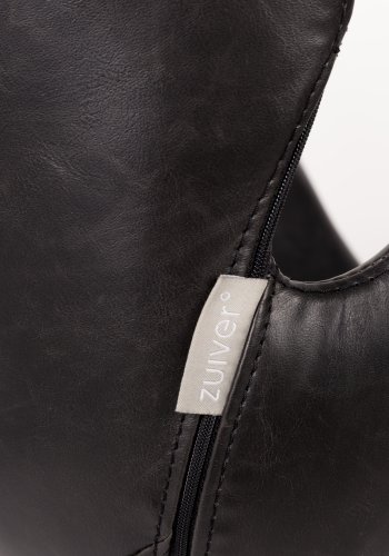 ZUIVER Nikki kontorstol, hydejusterbar, med armlener og hjul - sort PU og sort stl