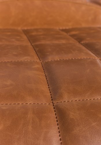 ZUIVER OMG LL kontorstol, hydejusterbar, med hjul - brun PU og sort metall