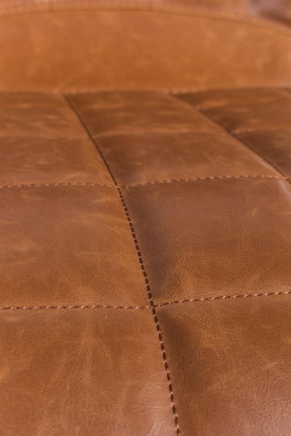 ZUIVER OMG LL kontorstol, hydejusterbar, med hjul - brun PU og sort metall